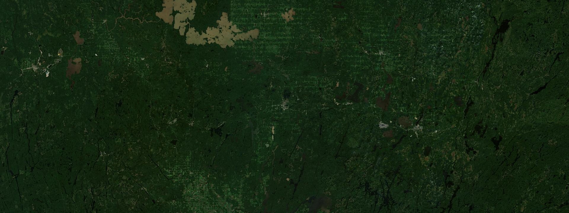 Vue satellite de Rouyn-Noranda