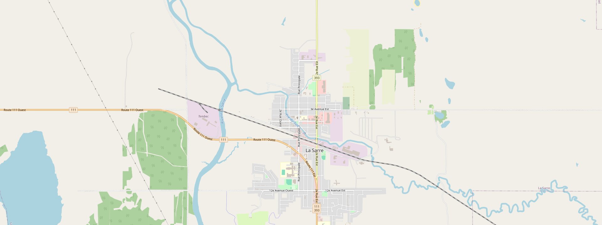 Plan des rues de La Sarre