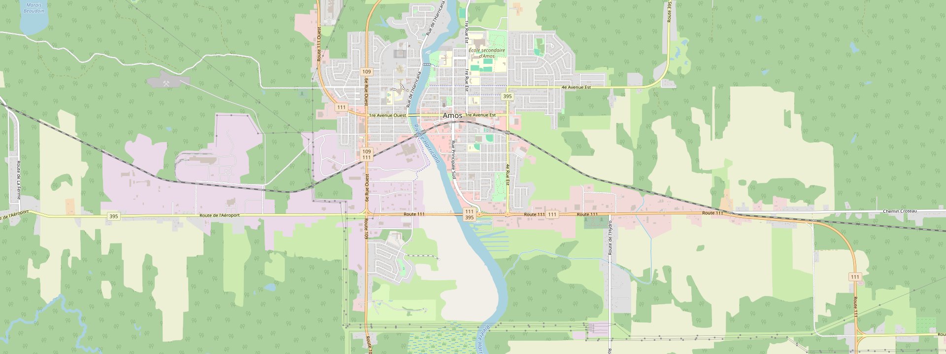Plan des rues de Amos