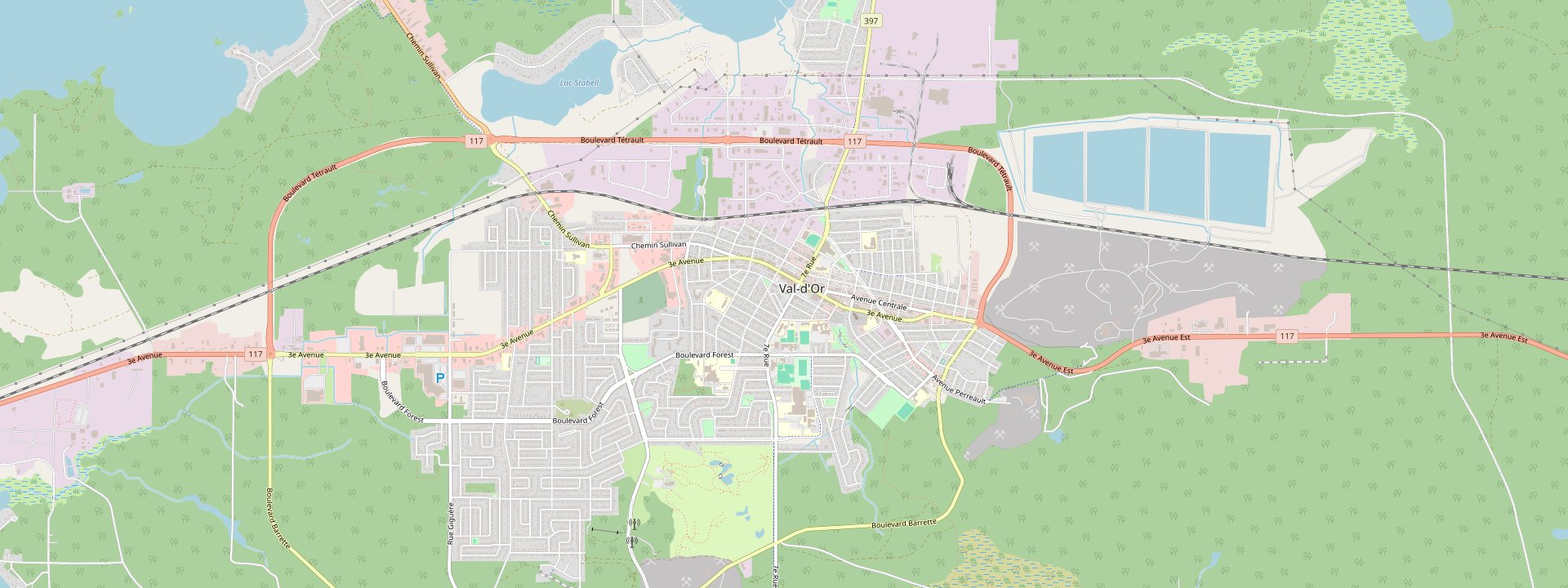 Plan des rues de Val-d'Or