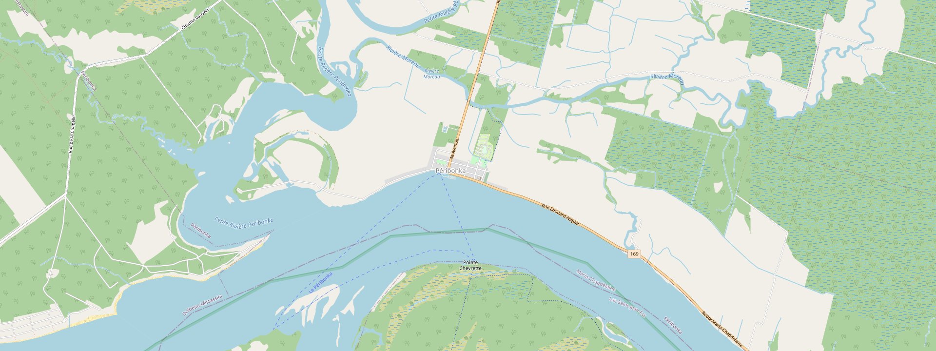 Plan des rues de Péribonka