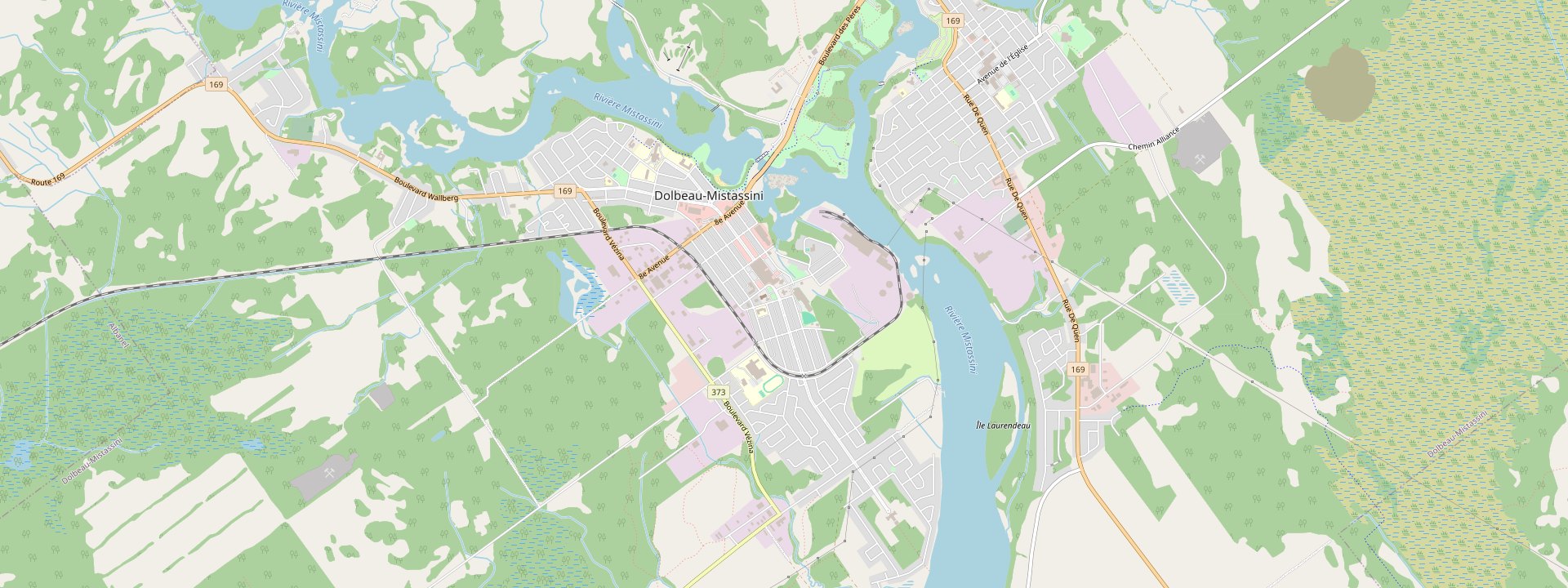 Plan des rues de Dolbeau-Mistassini