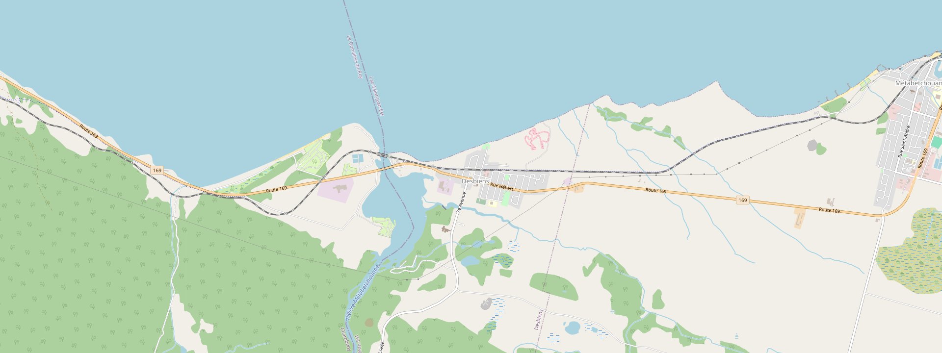 Plan des rues de Desbiens