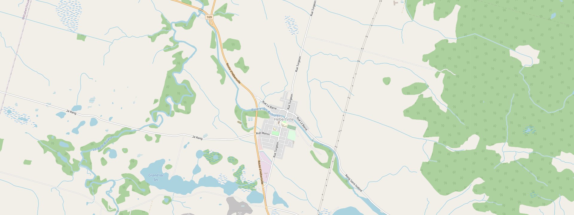 Plan des rues de Hébertville
