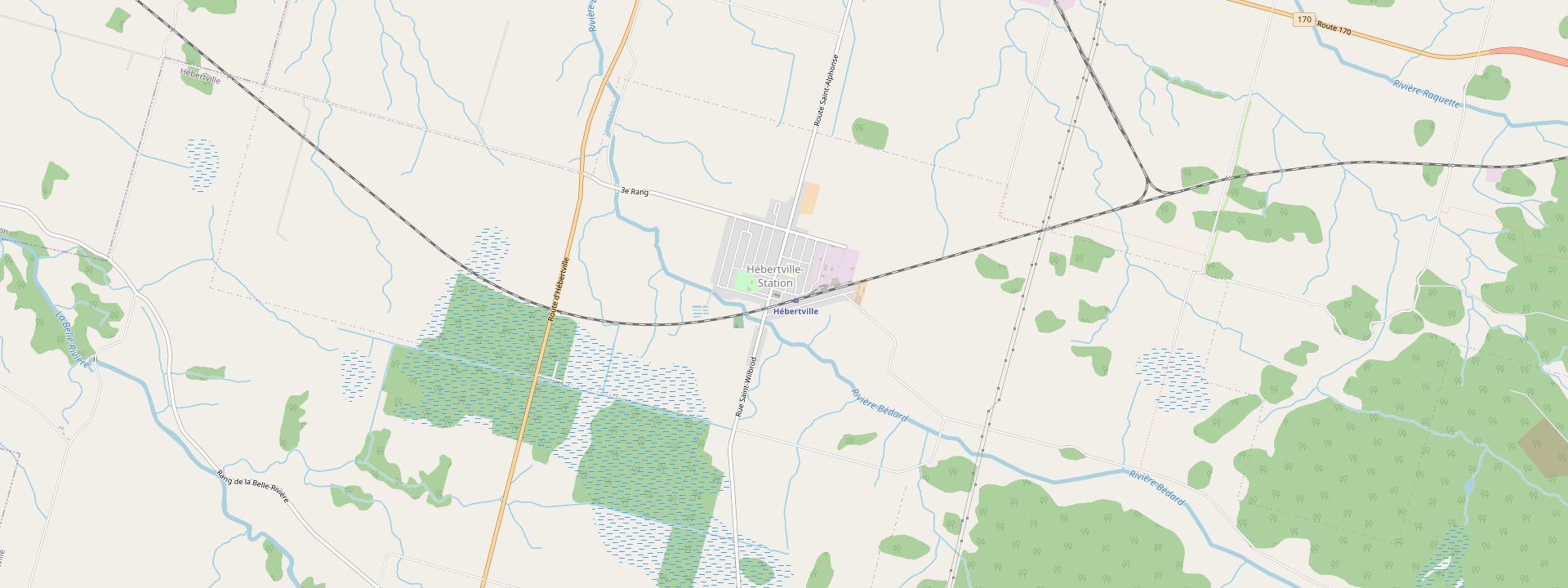 Plan des rues de Hébertville-Station
