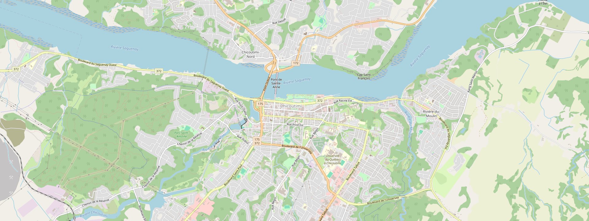 Plan des rues de Saguenay