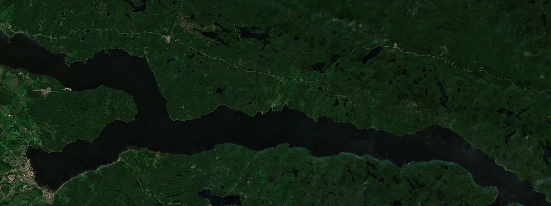 Vue satellite de Sainte-Rose-du-Nord