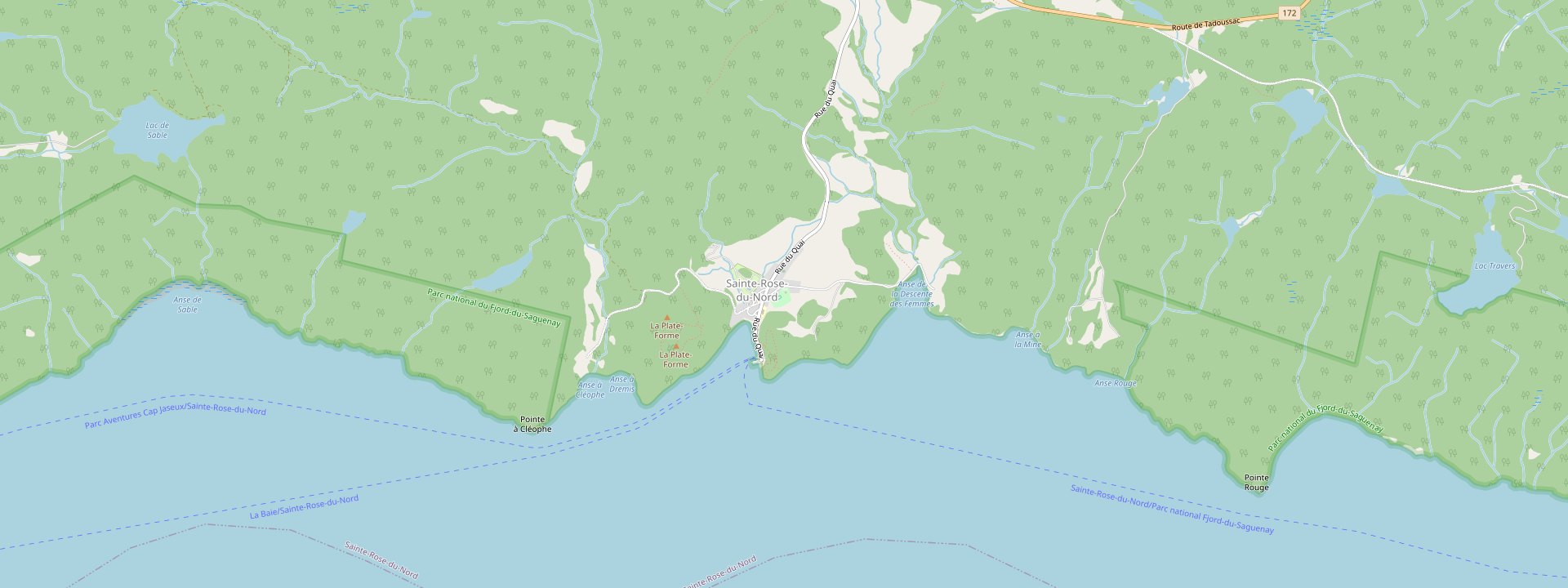 Plan des rues de Sainte-Rose-du-Nord