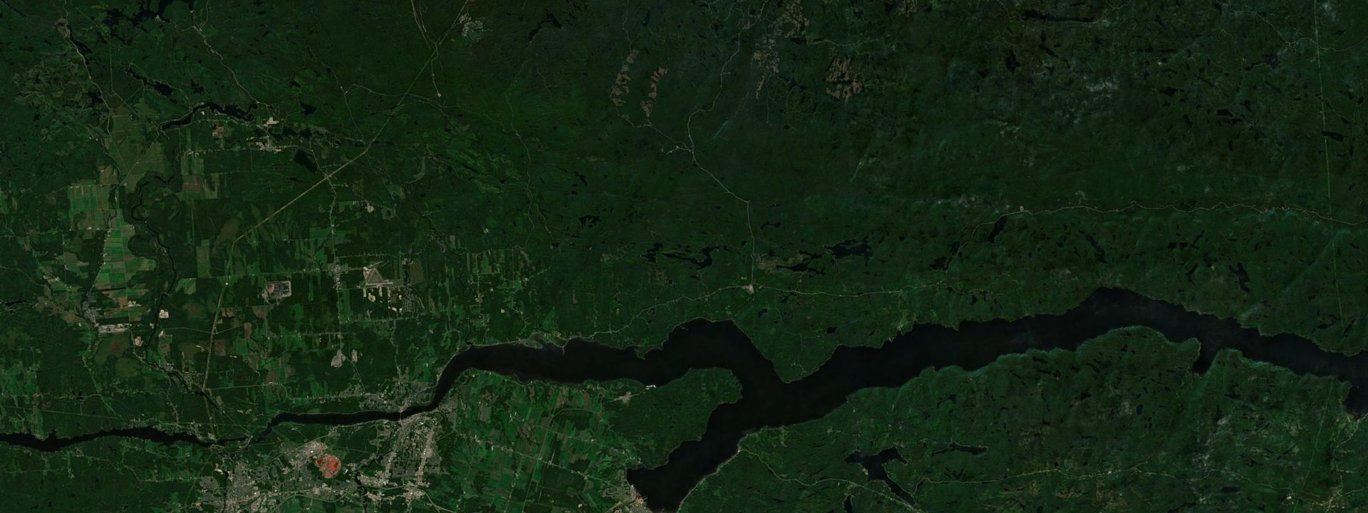 Vue satellite de Saint-Fulgence