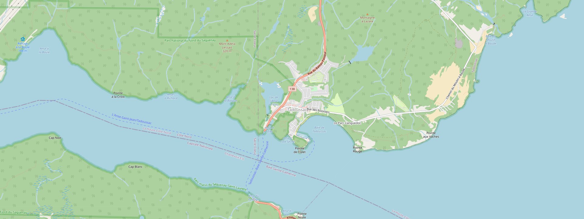 Plan des rues de Tadoussac
