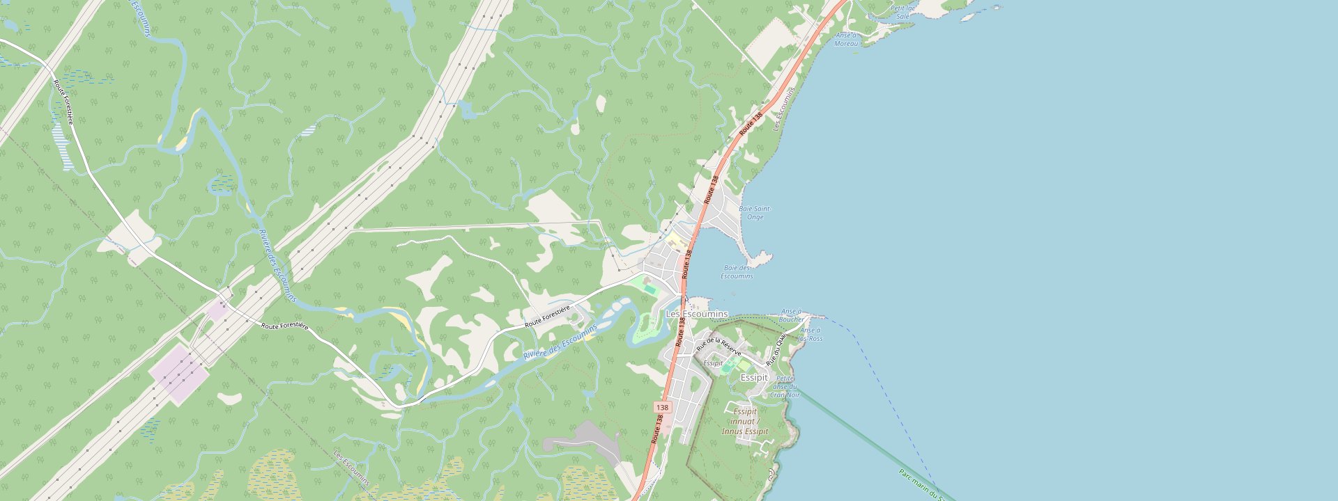 Plan des rues de Les Escoumins