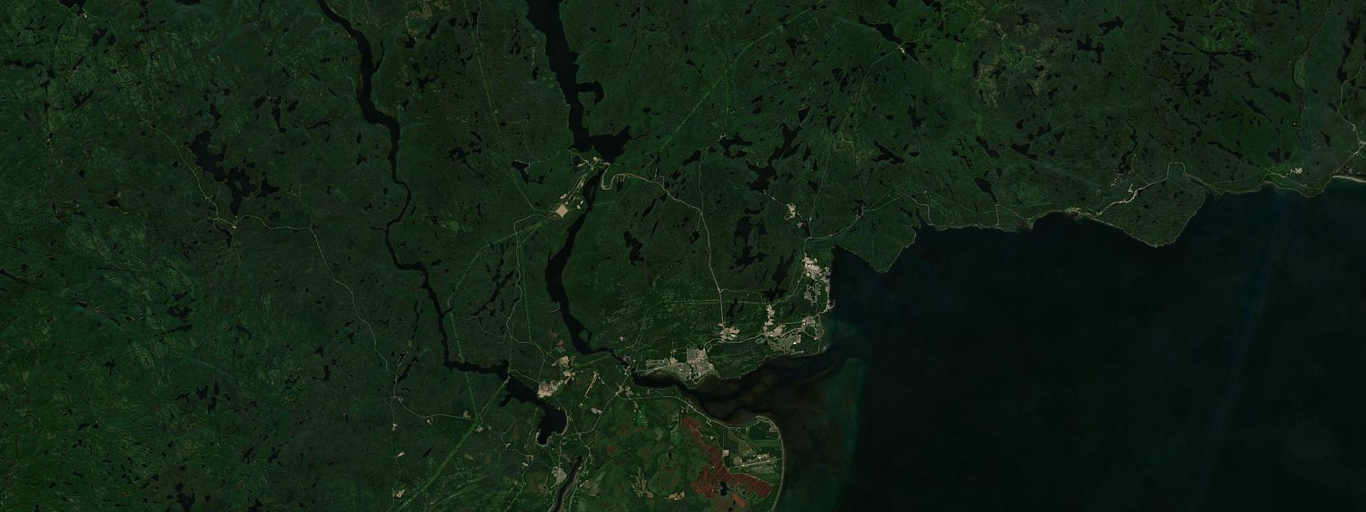 Vue satellite de Baie-Comeau