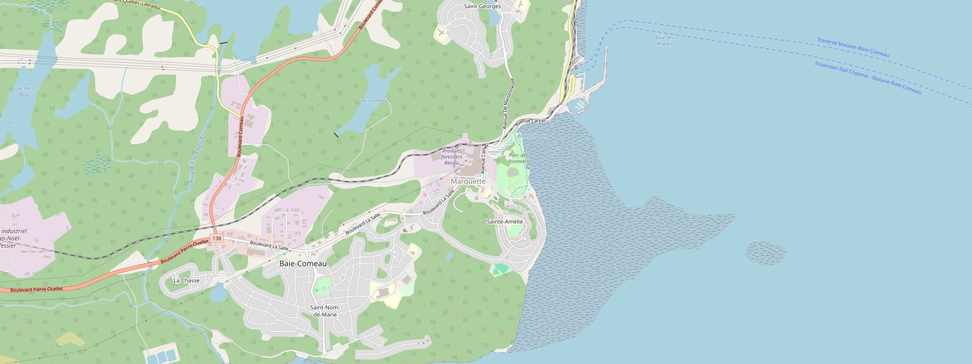Plan des rues de Baie-Comeau