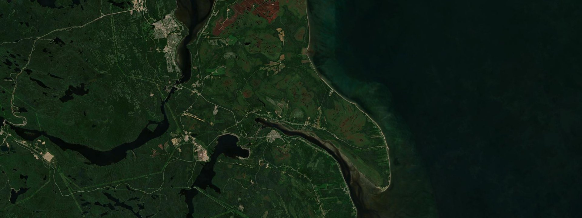 Vue satellite de Pointe-aux-Outardes