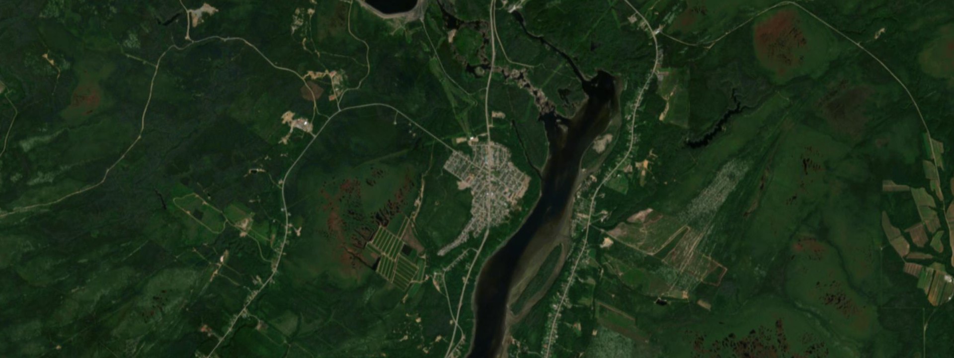 Vue satellite de Chute-aux-Outardes