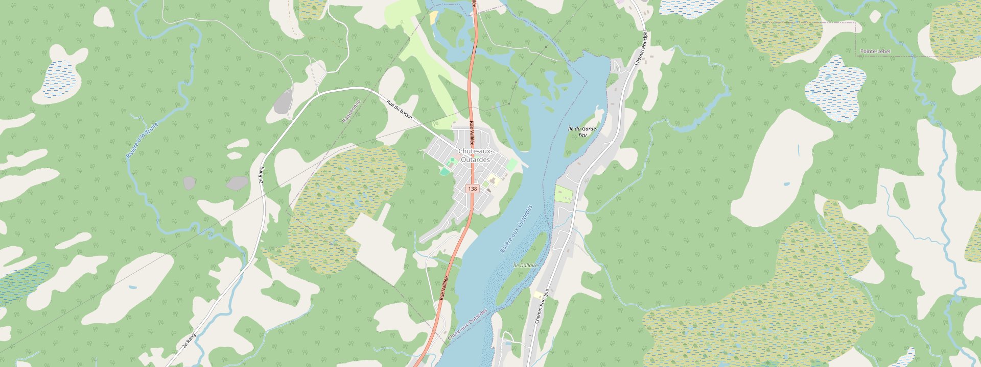 Plan des rues de Chute-aux-Outardes