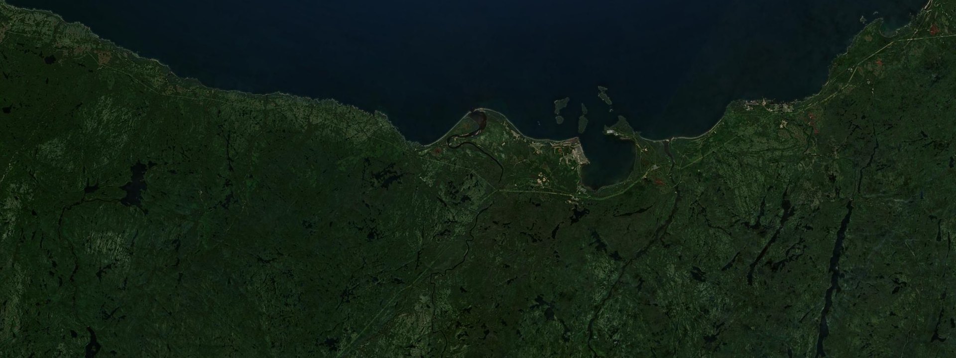 Vue satellite de Sept-Îles