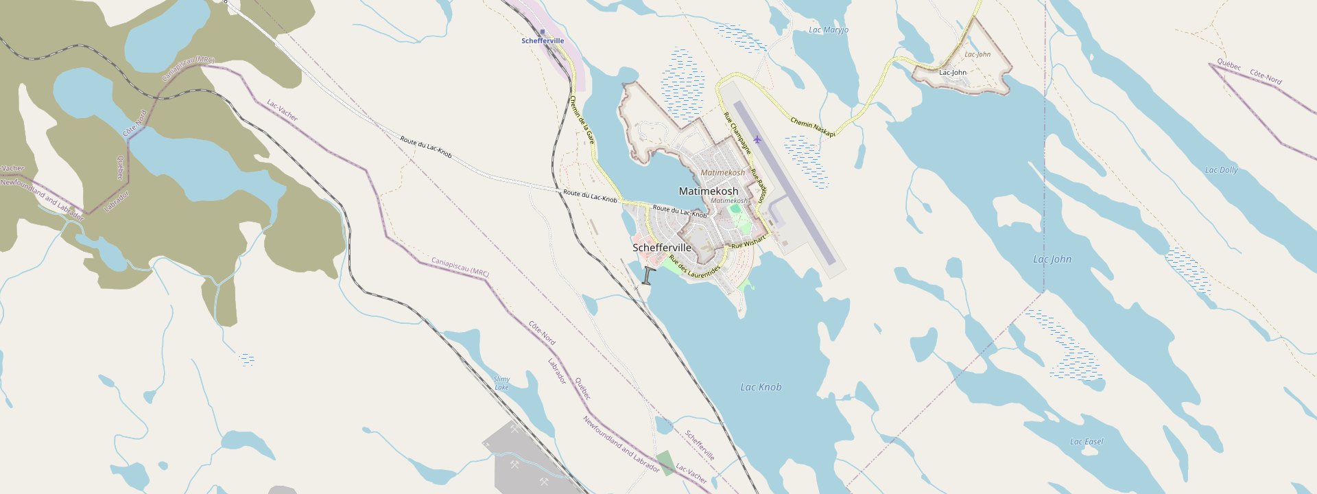 Plan des rues de Schefferville