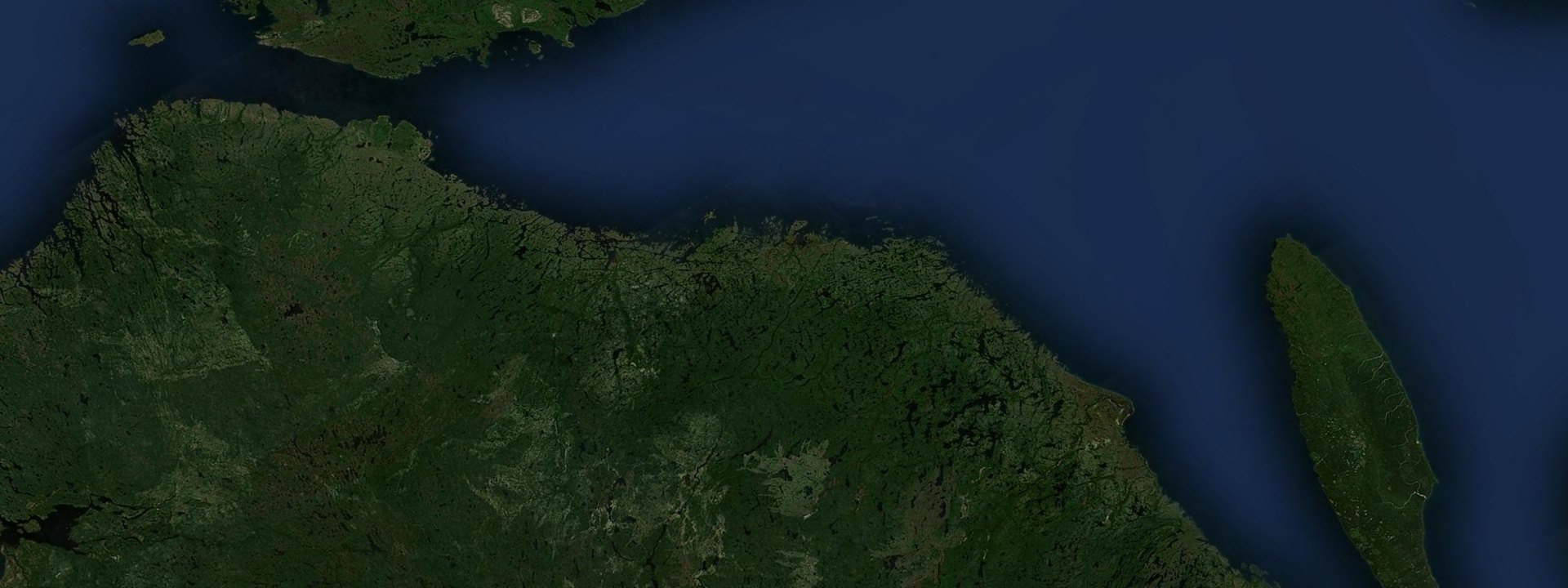 Vue satellite de Côte-Nord-du-Golfe-du-Saint-Laurent