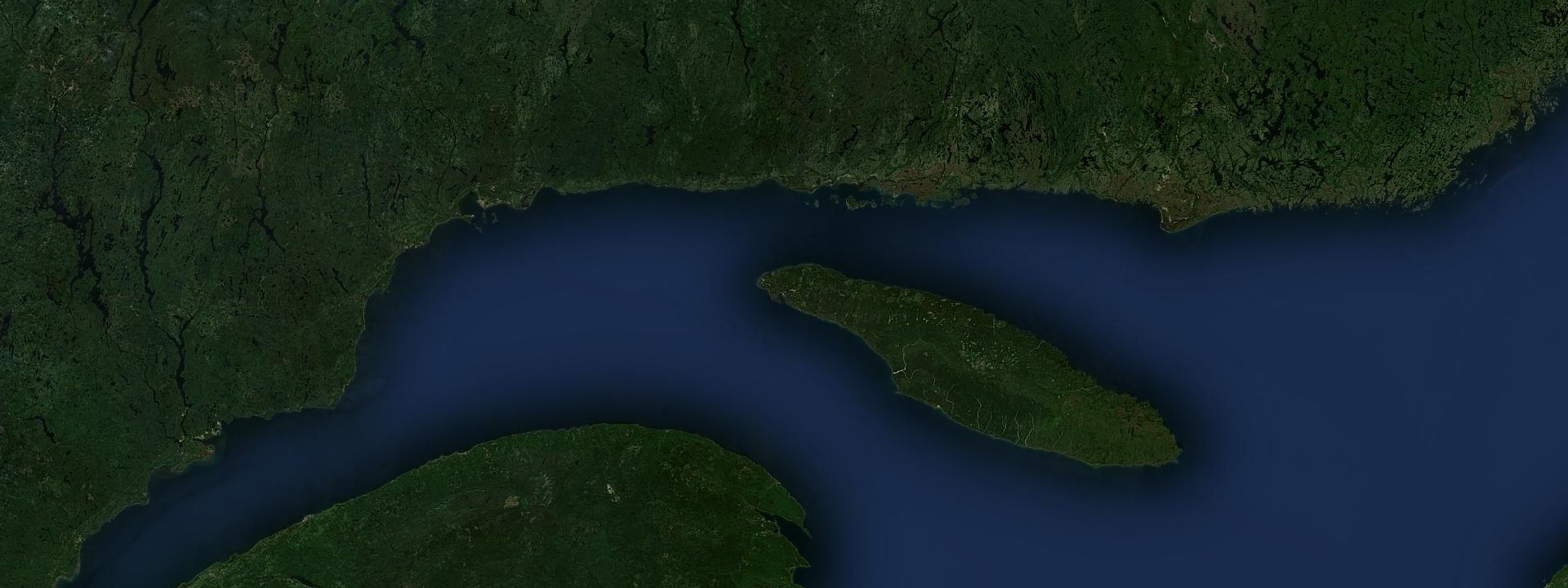 Vue satellite de L'Île-d'Anticosti