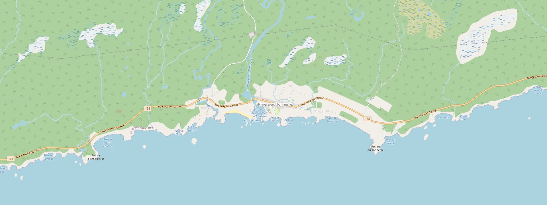 Plan des rues de Rivière-au-Tonnerre