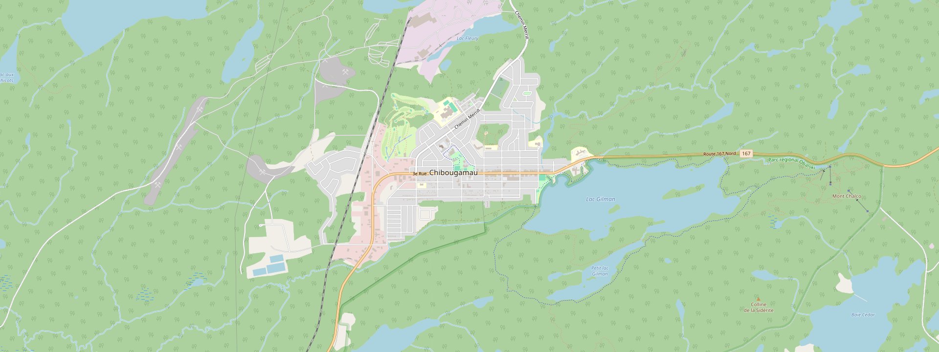 Plan des rues de Chibougamau