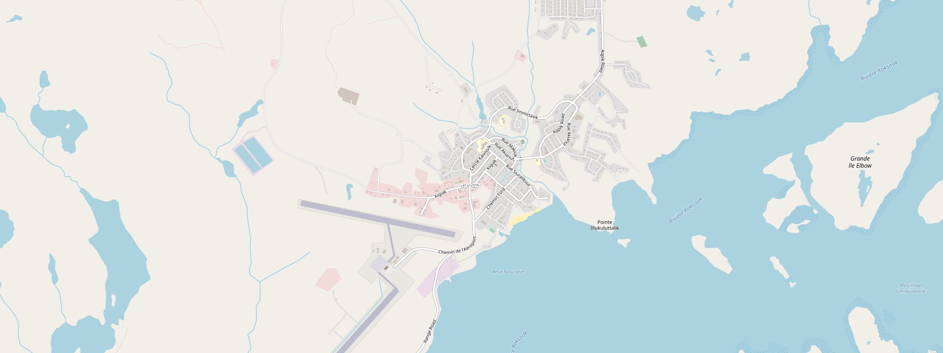 Plan des rues de Kuujjuaq